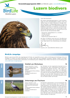 Veranstaltungsprogramm 2023 BirdLife Luzern